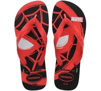 Havaianas - Top Marvel Logomania (Mini Me), Chanclas Niño, Black/Red Ruby,