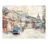 Havana Cuba Street Painting Sketch Art Print Poster Wall Decor 12X16 Inch