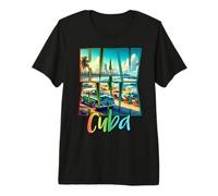 Havana Cuba Summer Seaside Sunset Mens Womens Ropa de Viaje Camiseta Premium