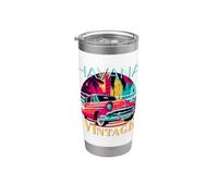 Havana Miami Spanish Cuban Flag Habana Vieja Retro Cuba Vaso térmico de acero inoxidable de doble pared