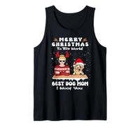 Havanese Christmas To The World Best Dog Mom Funny Xmas Camiseta sin Mangas