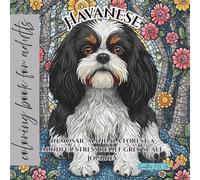 Havanese in mosaic mandala forest: a mindful stress relief grey scale journey