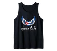 Havanna Cuba Corazón con alas de ángel en Colores de la Bandera Cubana Camiseta sin Mangas