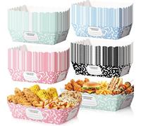 Havawish 24 bandejas de papel para comida de regreso a clases, cuaderno de composición, botes desechables para aperitivos para suministros de fiesta en el aula, eventos del primer día de escuela