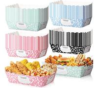 Havawish 48 bandejas de papel para el regreso a clases, cuaderno de composición, botes desechables para aperitivos, suministros para fiestas en el aula, eventos del primer día de escuela, soportes de