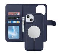 Havaya Funda para iPhone 15 con cartera para iPhone 15 para hombres con Magsafe compatible con iPhone 15 con tarjetero Funda magnética desmontable Flip Folio Funda de cuero - Azul