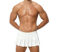 HAVBX Minifalda plisada sexy para hombre, disfraz de mariquita, disfraz de colegiala para juegos de rol, Blanco, talla única