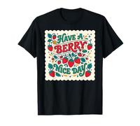 Have A Berry Nice Day Retro Strawberry Groovy Aesthetic Camiseta