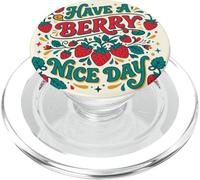 Have A Berry Nice Day Retro Strawberry Groovy Aesthetic PopSockets PopGrip para MagSafe