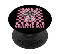 Have A Crappie Day Fish Crappie Fishing Girl Coquette Low PopSockets PopGrip Adhesivo