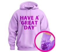 Have A Great Day Hoodie with Middle Fingers, 2025 Halloween Skull Pocket Hoodie, Sarcastic Unisex Pullover (Light Purple/Purple,M)