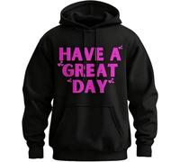 Have A Great Day Skeleton Middle Finger Hoodie with Pockets, 2026 New Halloween Skeleton Hoodie Pullover Sweat Shirt for Women Men (Black+Pink,3XL)