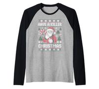 Have A Killer Christmas Funny Skull Santa Christmas Camiseta Manga Raglan