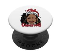 Have A Melanin Christmas Mrs. Claus Ugly Christmas Suéter navideño PopSockets PopGrip Adhesivo