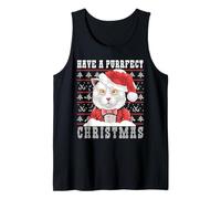 Have a Purrfect Christmas Ugly Christmas Gatos Gatos Camiseta sin Mangas