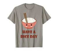 Have A Rice Day Funny Cute Kawaii Food Juego de Palabras Camiseta