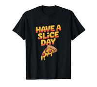 Have A Slice Day Funny Pizza Lovers Gráfico Camiseta gráfica económica, Hombre, Negro, XL