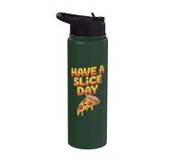 Have A Slice Day Funny Pizza Lovers Gráfico Stainless Steel Insulated Water Bottle