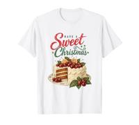 Have A Sweet Christmas Retro Cherry Cake Baking Lover Camiseta