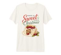 Have A Sweet Christmas Retro Cherry Cake Baking Lover Camiseta Premium
