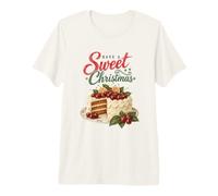 Have A Sweet Christmas Retro Cherry Cake Baking Lover Camiseta Premium