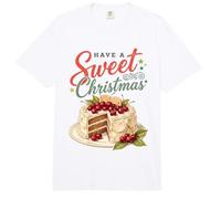 Have A Sweet Christmas Retro Cherry Cake Baking Lover Comfort Colors Adult Heavyweight T-Shirt