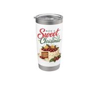 Have A Sweet Christmas Retro Cherry Cake Baking Lover Vaso térmico de acero inoxidable de doble pared