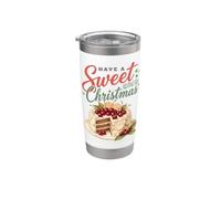 Have A Sweet Christmas Retro Cherry Cake Baking Lover Vaso térmico de acero inoxidable de doble pared