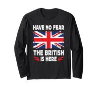 Have No Fear The British is Here UK Flag Manga Larga