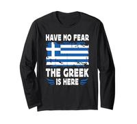 Have No Fear The Greek is Here Greece Flag Manga Larga