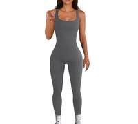 Havejoy Jumpsuit Deportivo Mujer Push Up Traje Tirantes Deporte Una Pieza Chandal Mono Espalda Descubierta Sin Mangas Body Reductor Gym Largo Mameluco Veranno Pelele de Yoga Ropa para Gimnasio Fitness