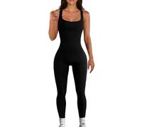 Havejoy Jumpsuit Deportivo Mujer Push Up Traje Tirantes Deporte Una Pieza Chandal Mono Espalda Descubierta Sin Mangas Body Reductor Gym Largo Mameluco Veranno Pelele de Yoga Ropa para Gimnasio Fitness