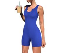 Havejoy Mono Corto Mujer Deportivo Tirantes Body Sin Mangas Cuello U Monos Overol Ajustados Jumpsuit Short Moda Mameluco Pelele Verano Ropa Deportiva para Gimnasio Fitness Yoga Jogging Bodysuit Romper