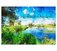 Havelland in Aquarell (Wandkalender 2026 DIN A2 quer), CALVENDO Monatskalender: Die typischen Landschaften an der Havel im Land Brandenburg