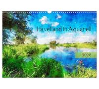 Havelland in Aquarell (Wandkalender 2026 DIN A3 quer), CALVENDO Monatskalender: Die typischen Landschaften an der Havel im Land Brandenburg