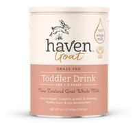 Haven Fórmula de cabra para niños pequeños, leche entera de cabra alimentada con pasto en polvo para niños pequeños con probióticos, prebióticos, luteína y Omega 3 Dha, fórmula de fácil digestión, sin