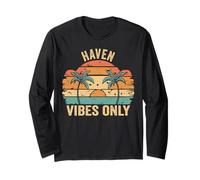 Haven Vibes Only Cute Retro Girls Haven Name Manga Larga