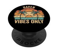 Haven Vibes Only Cute Retro Girls Haven Name PopSockets PopGrip Adhesivo