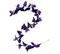 HavenDomicile 200 cm púrpura floral cadena de vid, luces decorativas interiores de la guirnalda de rosas que funciona con pilas