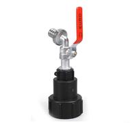 HavenDomicile Adaptador de tanque IBC Conector de grifo de metal S60x6 a válvula de bola de 1/2 pulgada 3/4 pulgadas, control de flujo de agua para jardín al aire libre sistema de fontanería (aleación