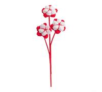 HavenDomicile Adorno de flor de Navidad hecho a mano con hilo de ganchillo, decoración festiva grande de 40 cm para corona de árbol o centro de mesa (B)