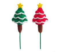 HavenDomicile Adorno de flor de Navidad hecho a mano con hilo de ganchillo, decoración festiva grande de 40 cm para corona de árbol o centro de mesa (D)