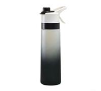 HavenDomicile Botella deportiva portátil 700ml Resistente a fugas Contenedor de beber con mango Paja PC Material Hidratación Copa para Fitness Correr (negro)