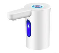 HavenDomicile Dispensador portátil de bomba de botella de agua con operación de un solo botón para botellas estándar de cuello de 2.16 pulgadas, actividades en interiores y exteriores (blanco)
