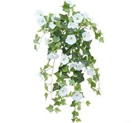 HavenDomicile Flores artificiales de ratán artificial para colgar en la pared, decoración floral para el hogar, oficina, balcón (blanco)