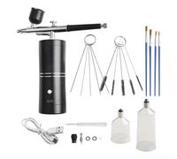 HavenDomicile Kit de aerógrafo con compresor, compresor de control de presión variable, pulverizador de pintura inalámbrico para arte de uñas, maquillaje, barbero, decoración de pasteles, pintura