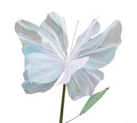 HavenDomicile Mariposa de seda grande Decoración de boda Flor artificial para accesorios de fotografía y decoración de lugar 50 cm de diámetro (blanco)