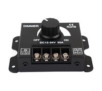 HavenDomicile Regulador de intensidad LED 30A DC 12V-24V Módulo regulador de voltaje Ajuste de brillo para tira de luz LED de un solo color 5050 3528 con función de memoria