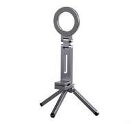 HavenDomicile Soporte magnético para trípode para teléfono móvil de aleación de aluminio plegable Soporte de escritorio Compatible con iPhone para la serie Android (gris)
