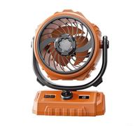 HavenDomicile Ventilador de camping de 100 velocidades con pantalla digital, ventiladores oscilantes con luz LED, recargable por USB, ventilador de escritorio portátil ajustable a 270 grados (cabezal